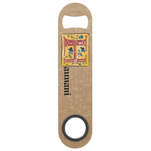 Mittelalterlicher blutlichter Letter H Monogramm Speed Flaschenöffner (Vorderseite)