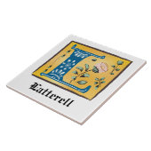 Mittelalterlicher blutlichter Letter L Monogramm Fliese (Seite)