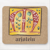 mittelalterlicher blutlichter Letter M Monogramm Mousepad (Vorne)