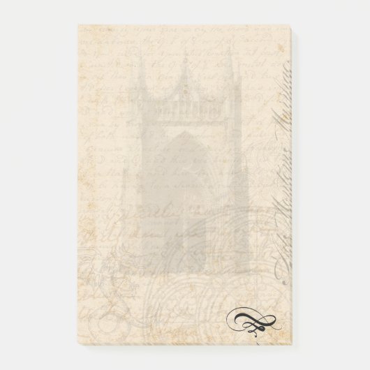 Mittelalterlicher Briefkopf - Palimpsest Post-it Klebezettel (Vorderseite)