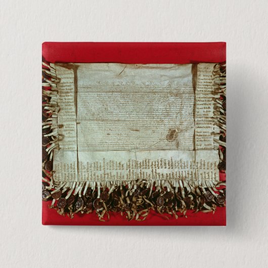Mittelalterlicher Buchstabe des Protestes von dem Button (Vorderseite)