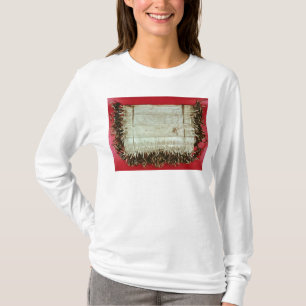 Mittelalterlicher Buchstabe des Protestes von dem T-Shirt