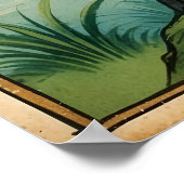 Mittelalterlicher Charmanter Wasserfall Leopard Poster (Ecke)