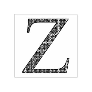 Mittelalterlicher Damask Monogram Letter Z Gummistempel