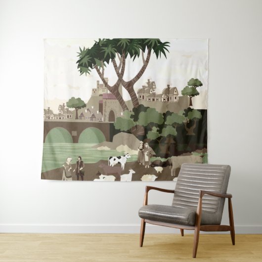 Mittelalterlicher Dörfer Wandteppich (Beispiel (Horizontal))