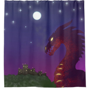 Mittelalterlicher Drache Duschvorhang