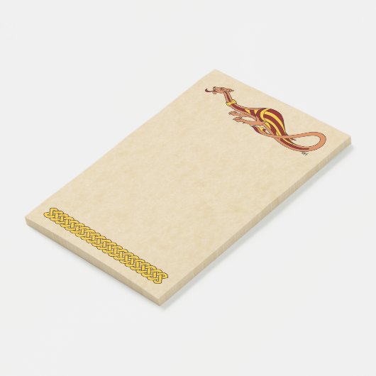Mittelalterlicher Drache-Entwurf 2015 Post-it Klebezettel (angewinkelt)