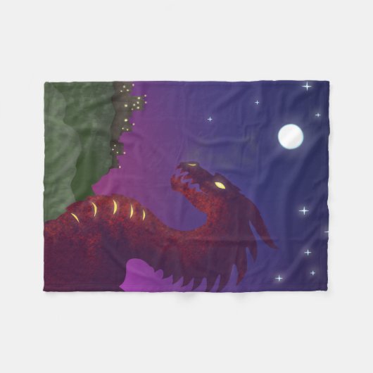 Mittelalterlicher Drache Fleecedecke (Vorderseite (Horizontal))