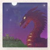 Mittelalterlicher Drache Glasuntersetzer (Vorderseite)