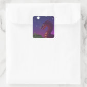 Mittelalterlicher Drache Quadratischer Aufkleber (Tasche)