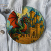 Mittelalterlicher Drachenburgbeschützer Button (Beispiel)