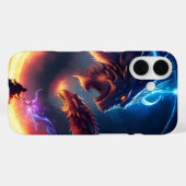 Mittelalterlicher Drachenkampf Case-Mate iPhone Hülle (Rückseite (Horizontal))