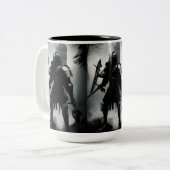 Mittelalterlicher Dunkler Ritter Zweifarbige Tasse (Vorderseite Links)