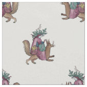 Mittelalterlicher Eichhörnchenreiter Stoff (Nahaufnahme)