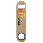 mittelalterlicher, floraler Buchstabe W Monogramm Speed Flaschenöffner (Rückseite)