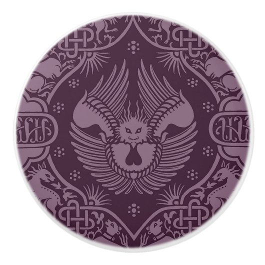 Mittelalterlicher Flügeldrachen Keramikknauf (Vorderseite)