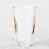 Mittelalterlicher Glasbecher mit schreiender Schne Glas (Links)