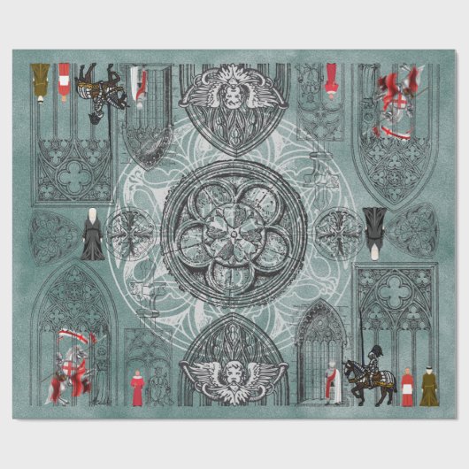 Mittelalterlicher Gotik Geschenkpapier (Flach)