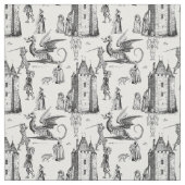 mittelalterlicher gotischer Drachenritter Skelett  Stoff (Muster)