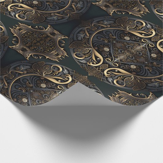 mittelalterlicher Gravur Geschenkpapier (Ecke)