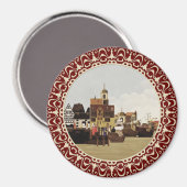 mittelalterlicher Hafen Magnet (Vorderseite/Rückseite)