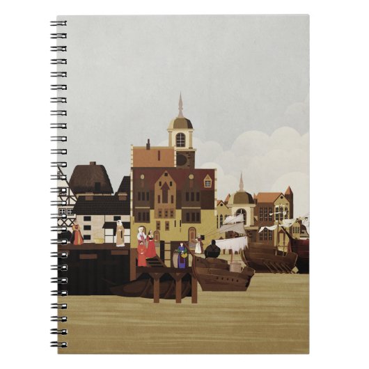 mittelalterlicher Hafen Notizblock (Vorderseite)