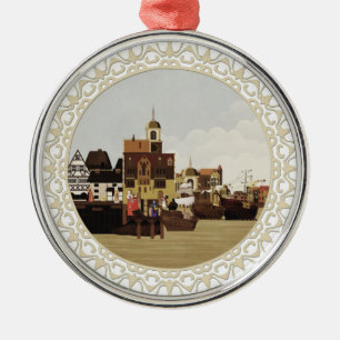 mittelalterlicher Hafen Ornament Aus Metall