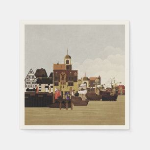 mittelalterlicher Hafen Serviette