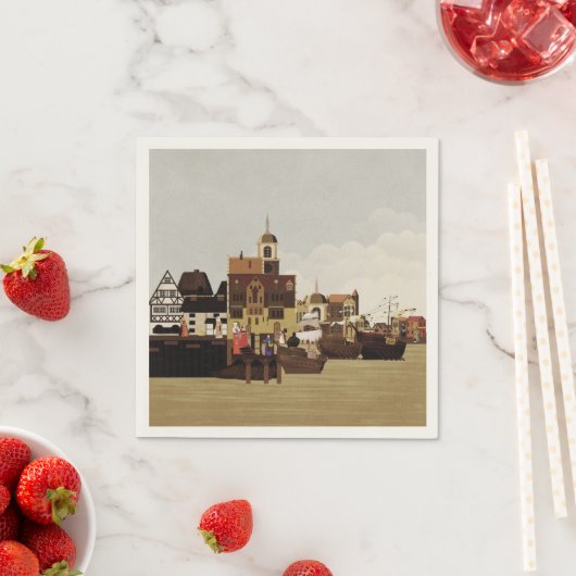 mittelalterlicher Hafen Serviette (Beispiel)