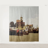 mittelalterlicher Hafen Wandteppich (Vorderseite)