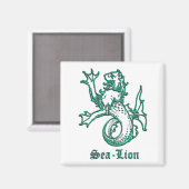 Mittelalterlicher Heraldry Sea-lion Magnet (Vorderseite/Rückseite)