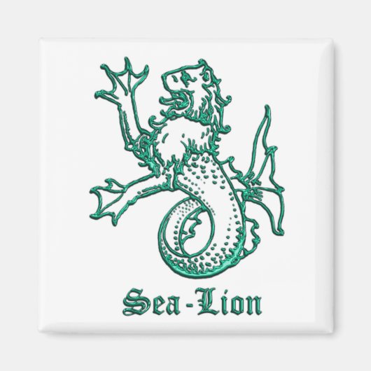 Mittelalterlicher Heraldry Sea-lion Magnet (Vorne)