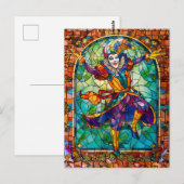 Mittelalterlicher Hofnarr Clown Postkarte (Vorne/Hinten)