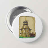 Mittelalterlicher hölzerner Wachturm und Festung Button (Vorne & Hinten)