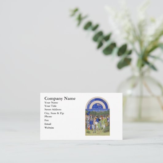 Mittelalterlicher Kalender kann Stier u. Zwillinge Visitenkarte (Stehend Vorderseite)