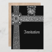 Mittelalterlicher keltischer Entwurf lädt ein Einladung (Vorne/Hinten)