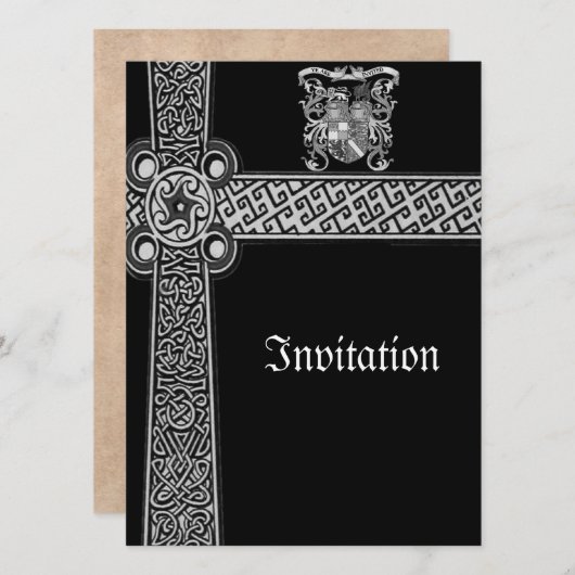 Mittelalterlicher keltischer Entwurf lädt ein Einladung (Vorne/Hinten)