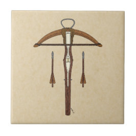 Mittelalterlicher Kreuzbogen mit Bolzen Fliese