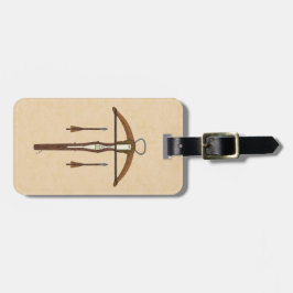 Mittelalterlicher Kreuzbogen mit Bolzen Gepäckanhänger