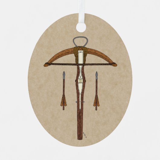 Mittelalterlicher Kreuzbogen mit Bolzen Ornament Aus Metall (Vorderseite)