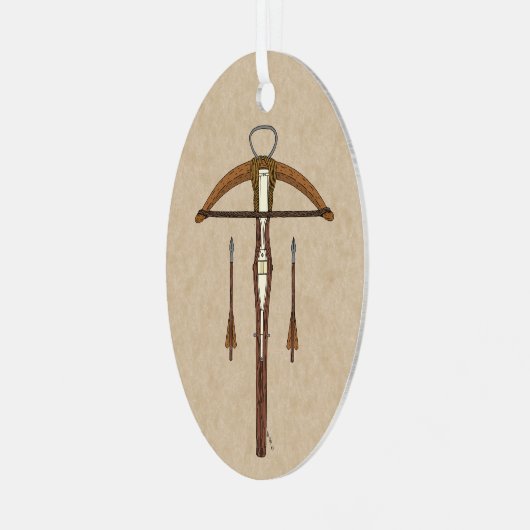 Mittelalterlicher Kreuzbogen mit Bolzen Ornament Aus Metall (Vorderseite links)