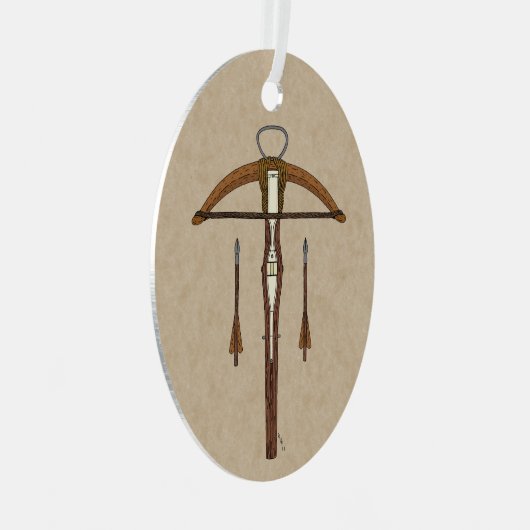 Mittelalterlicher Kreuzbogen mit Bolzen Ornament Aus Metall (Vorderseite Rechts)