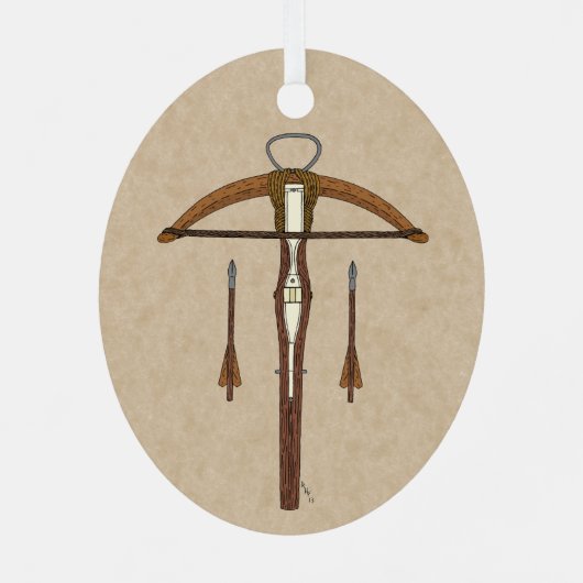 Mittelalterlicher Kreuzbogen mit Bolzen Ornament Aus Metall (Rückseite)