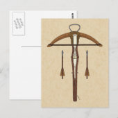 Mittelalterlicher Kreuzbogen mit Bolzen Postkarte (Vorne/Hinten)