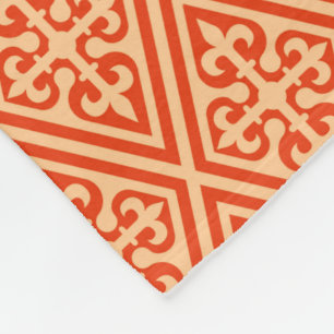 Mittelalterlicher KreuzDamast - Korallenorange und Fleecedecke