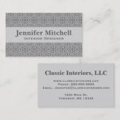 Mittelalterlicher KreuzDamast - Silbergrau / Grau Visitenkarte (Vorne/Hinten)