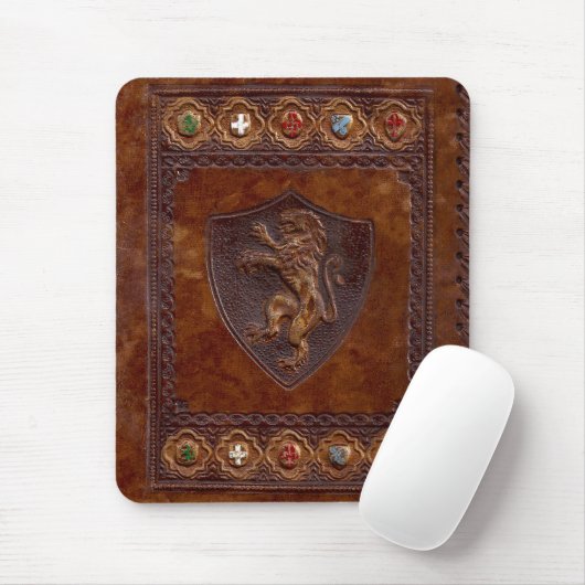 Mittelalterlicher lederner Bucheinband Mousepad (Mit Mouse)