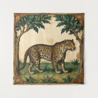 Mittelalterlicher Leopard mit Bäumen Kunst, Kultur