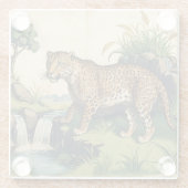 Mittelalterlicher Leopard mit Blick auf den Atlant Glasuntersetzer (Rückseite)