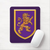 Mittelalterlicher Löwe auf lila Schild Mousepad (Mit Mouse)